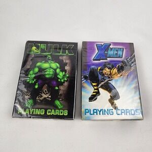 Vintage Marvel Hulk X Men Playing Cards Sealed  Poker‎ Size Bicycle Marvel Lot 2